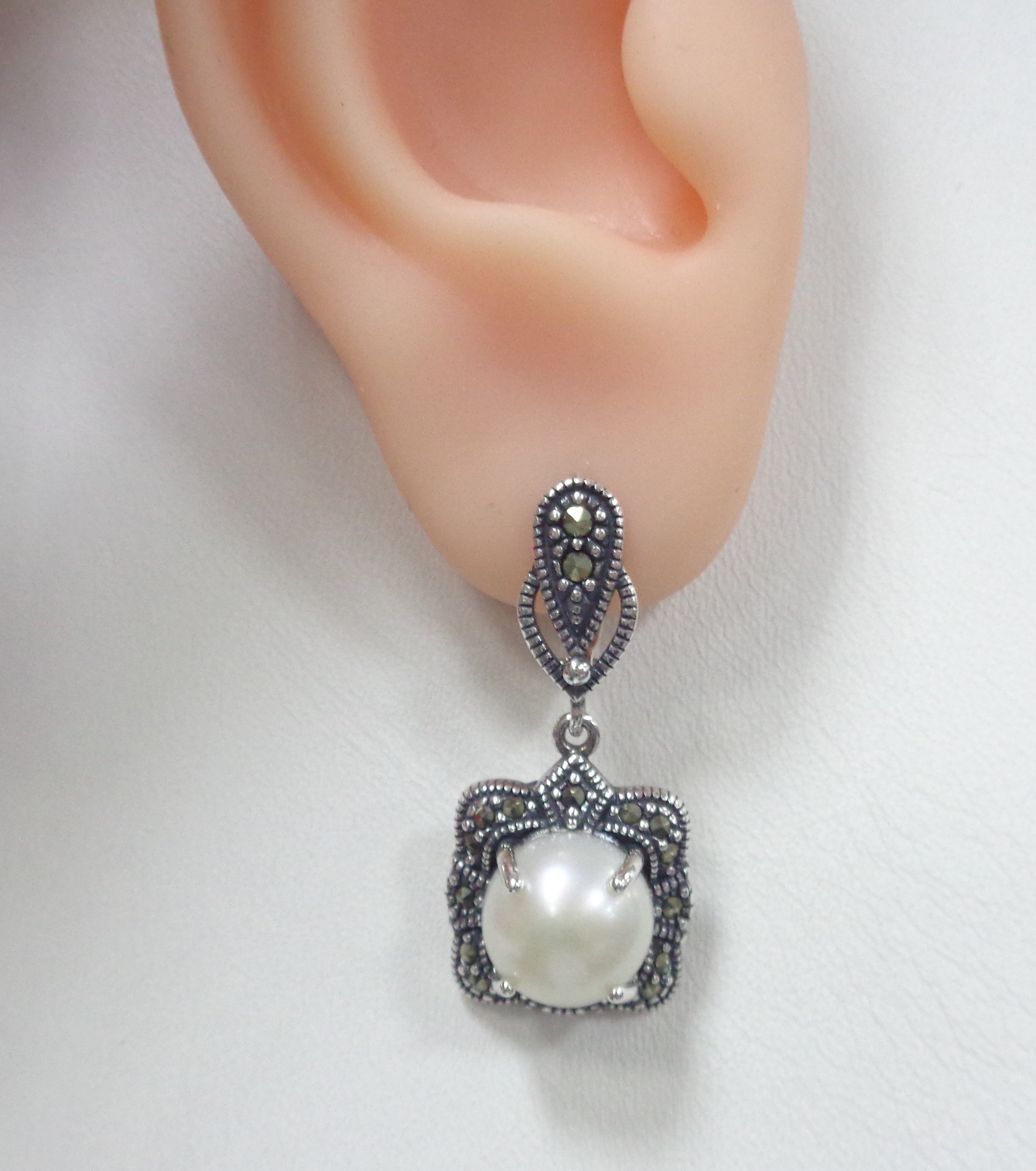 Серебряные серьги с жемчугом